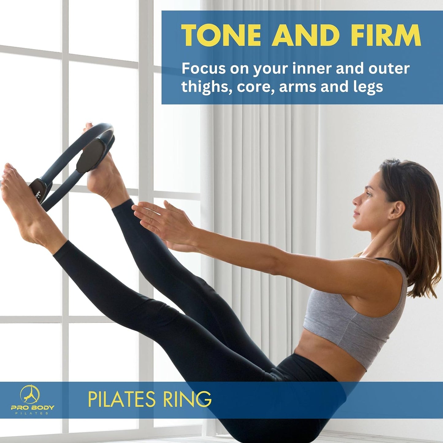 Ring Circle, Fitness Ring Magic Circle, Pilates Ring 14 Inch for Thigh Workout, Yoga Ring Thigh Toner, Inner Thigh Exercise Equipment for Women, Pilates Equipment Thigh Master
