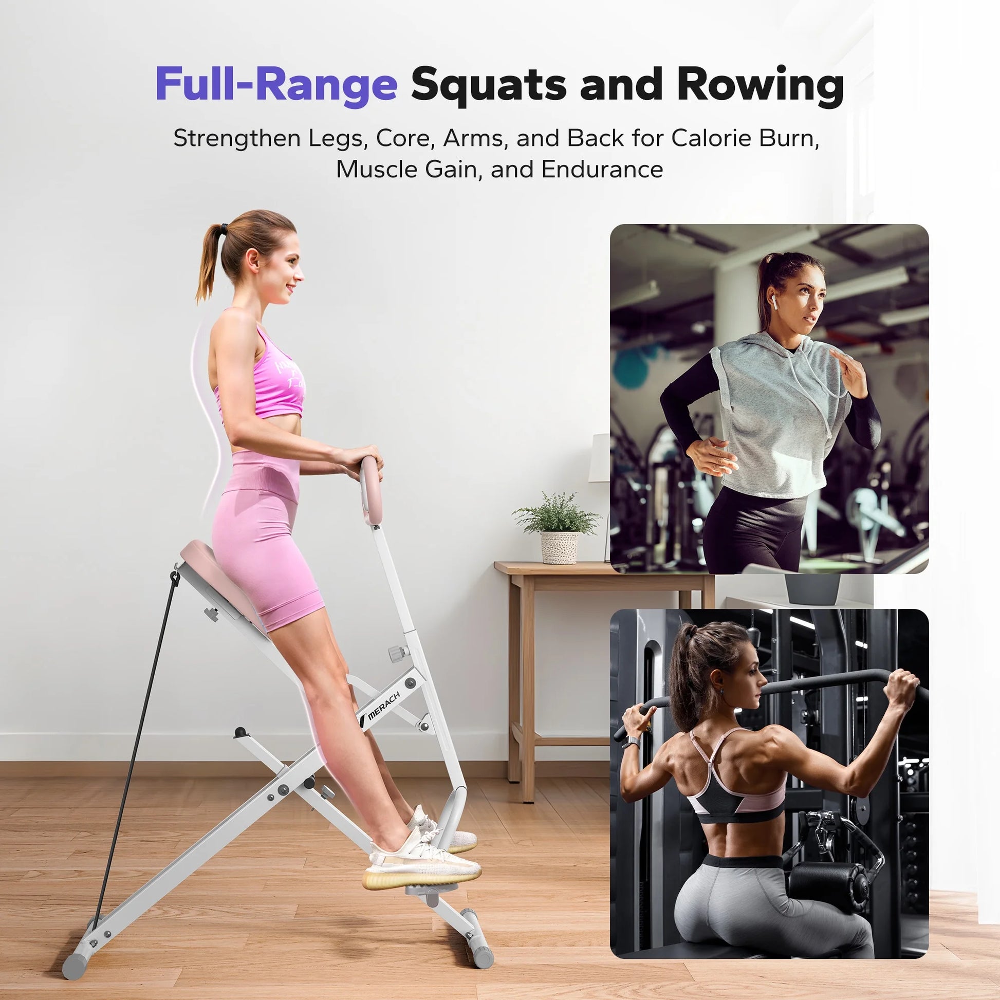 Adjustable Squat Trainer with Triple Resistance Bands for Total Lower Body Strength